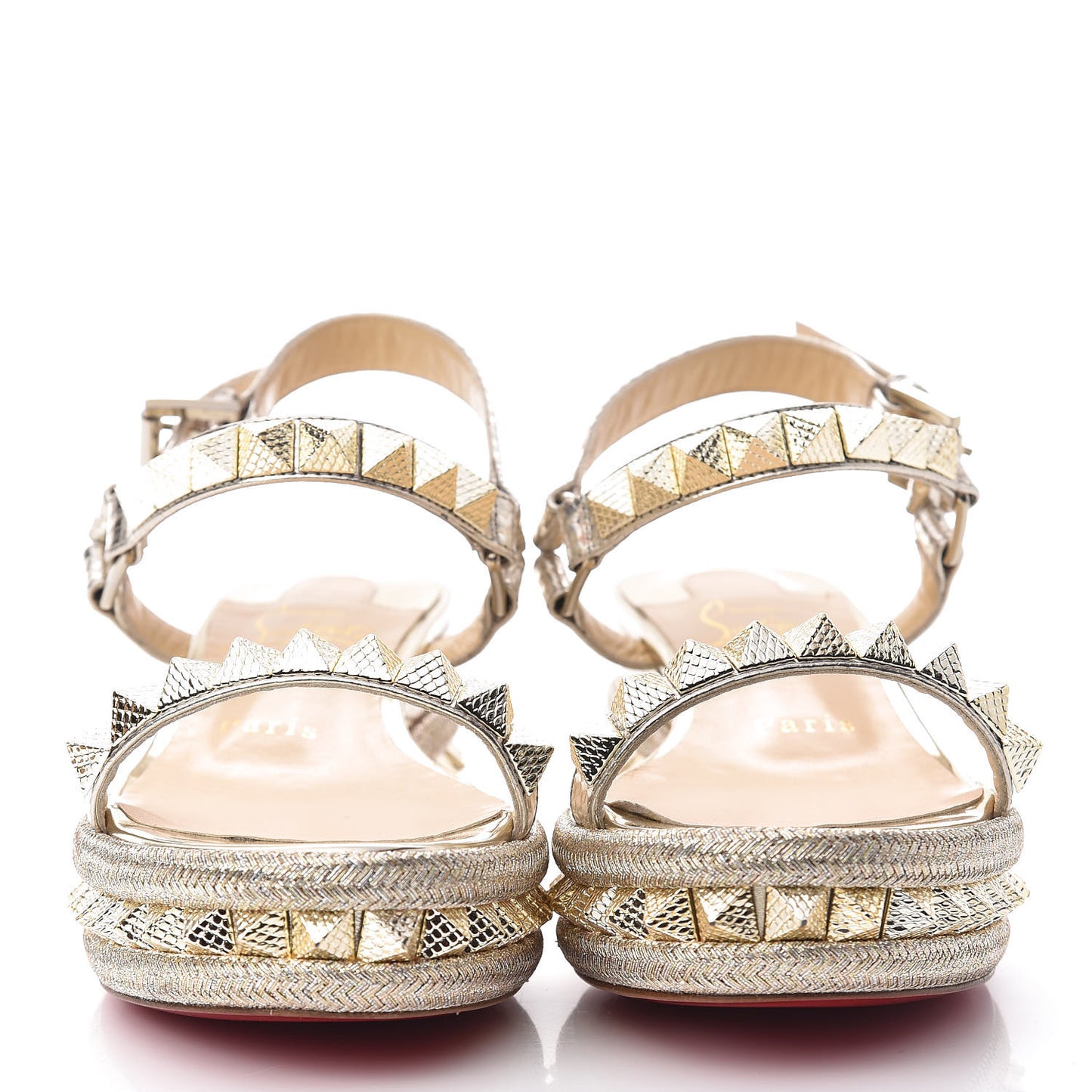 Calfskin Cubiste Pyraclou 60 Platform Sandals 36 Platine