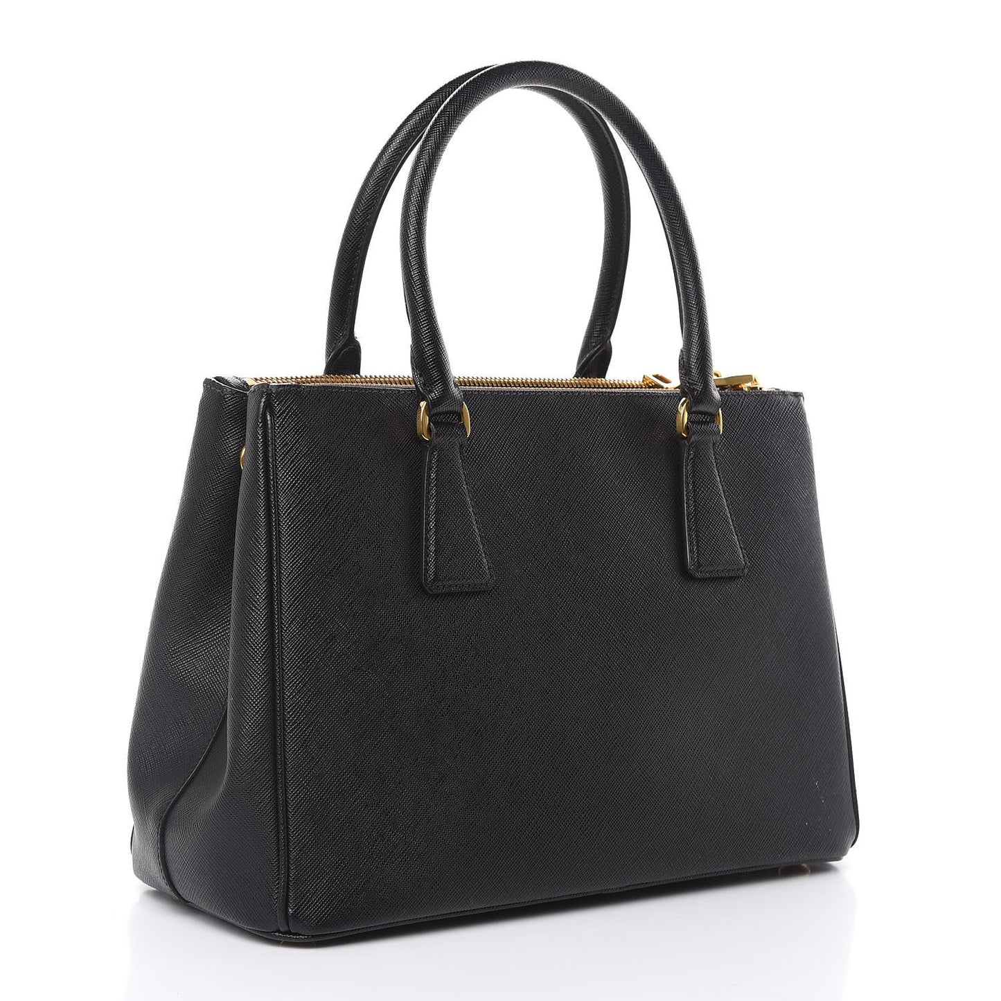 Saffiano Small Galleria Double Zip Tote Black