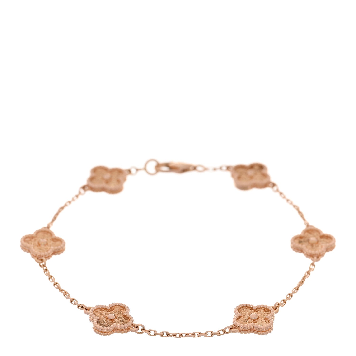 Van Cleef & Arpels 18K Rose Gold 6 Motifs Sweet Alhambra Bracelet 1 of 6