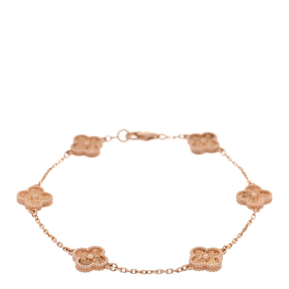 Van Cleef & Arpels 18K Rose Gold 6 Motifs Sweet Alhambra Bracelet 1 of 6