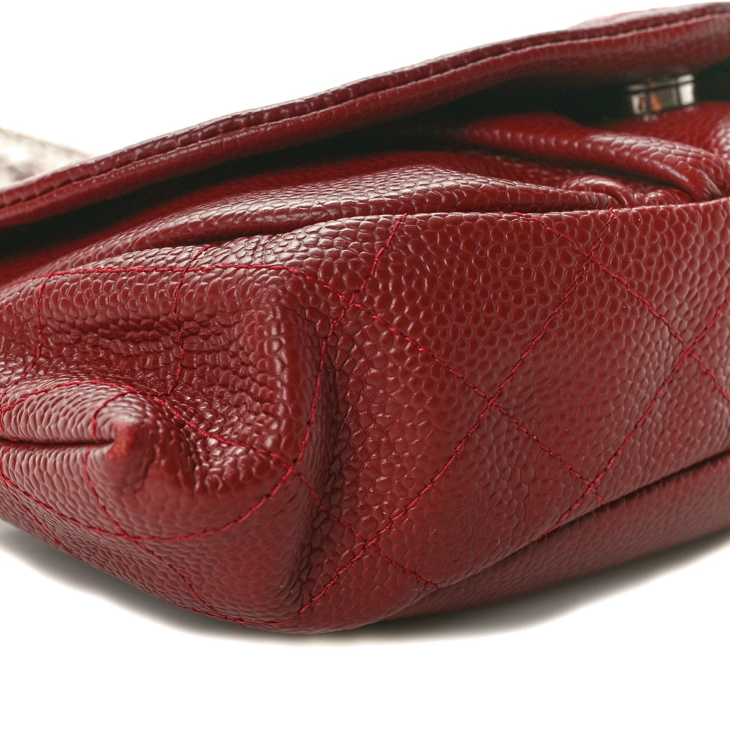 Chanel Caviar Half Moon Wallet On Chain WOC Dark Red 9 of 10