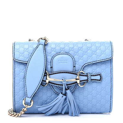 Gucci Soft Microguccissima Mini Emily Chain Shoulder Bag Mineral Blue 1 of 10