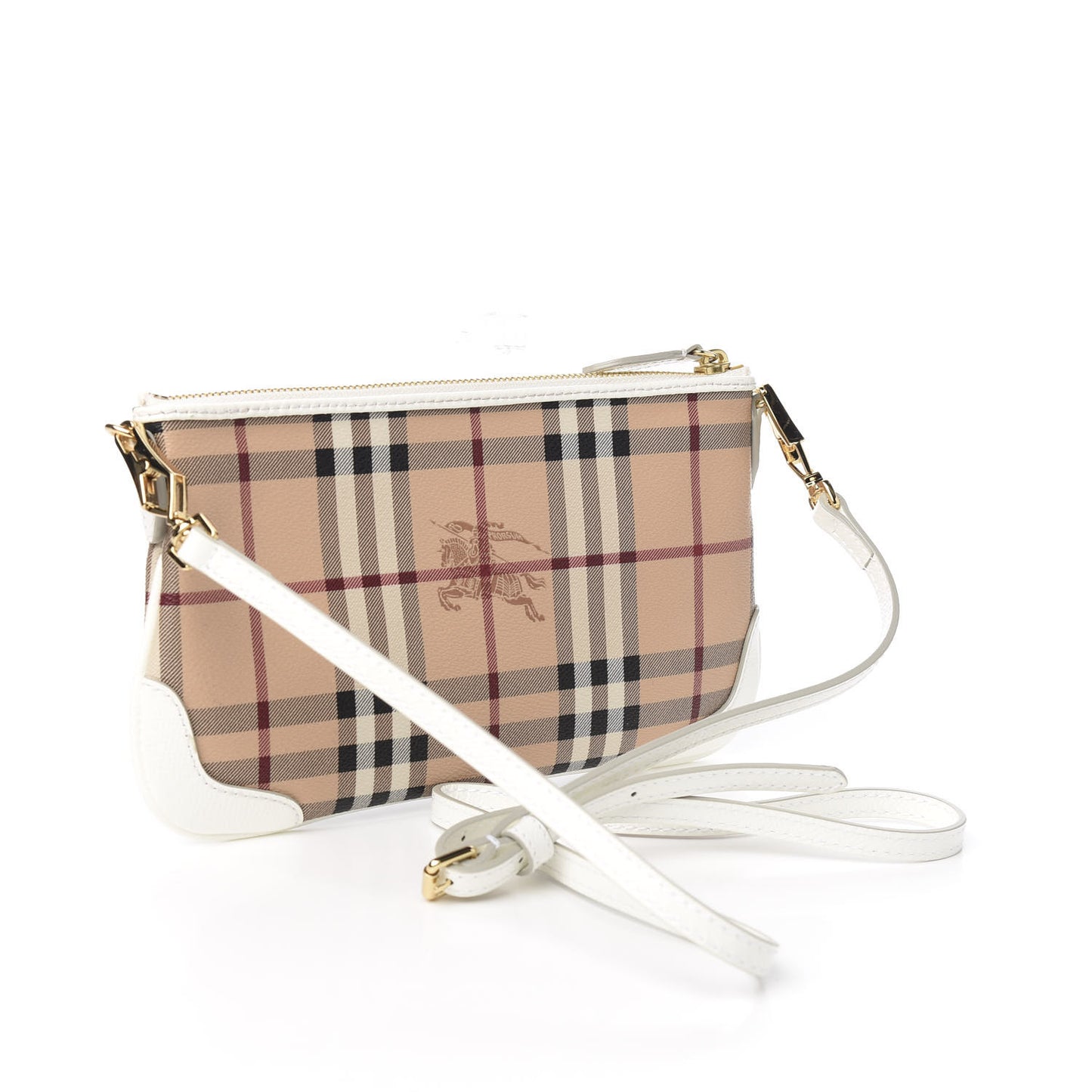 Haymarket Check Small Peyton Crossbody Clutch Bag White