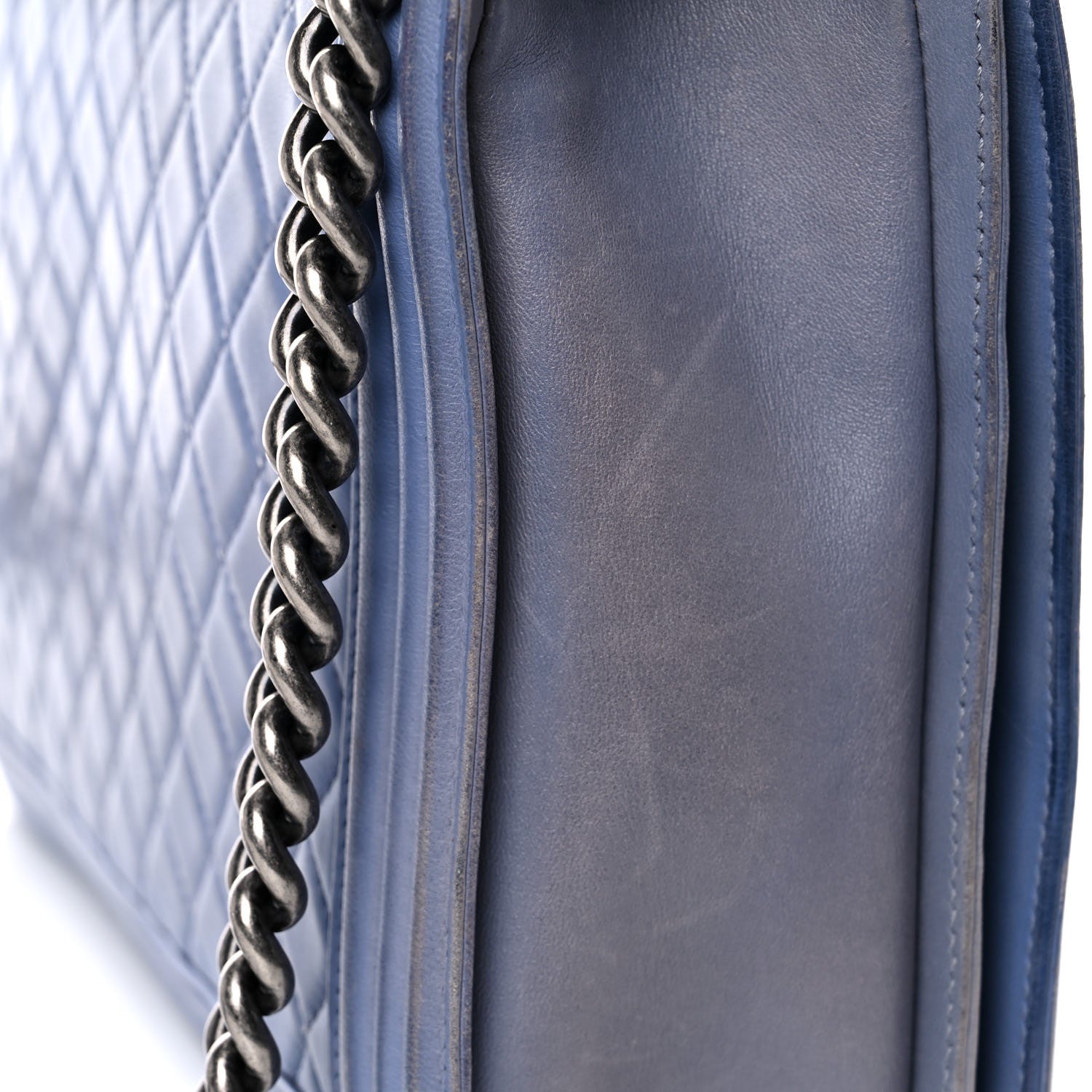 Chanel Lambskin Quilted Large Boy Flap Light Blue 22 of 29