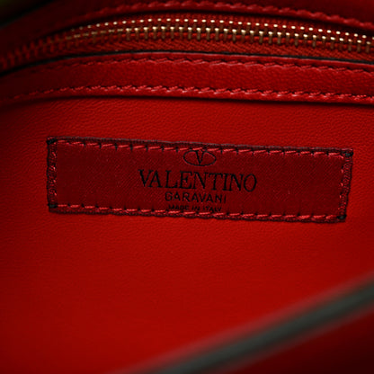 Valentino Garavani Vitello Colorblock Rockstud Wristlet Clutch Deep Rose Clover 7 of 7
