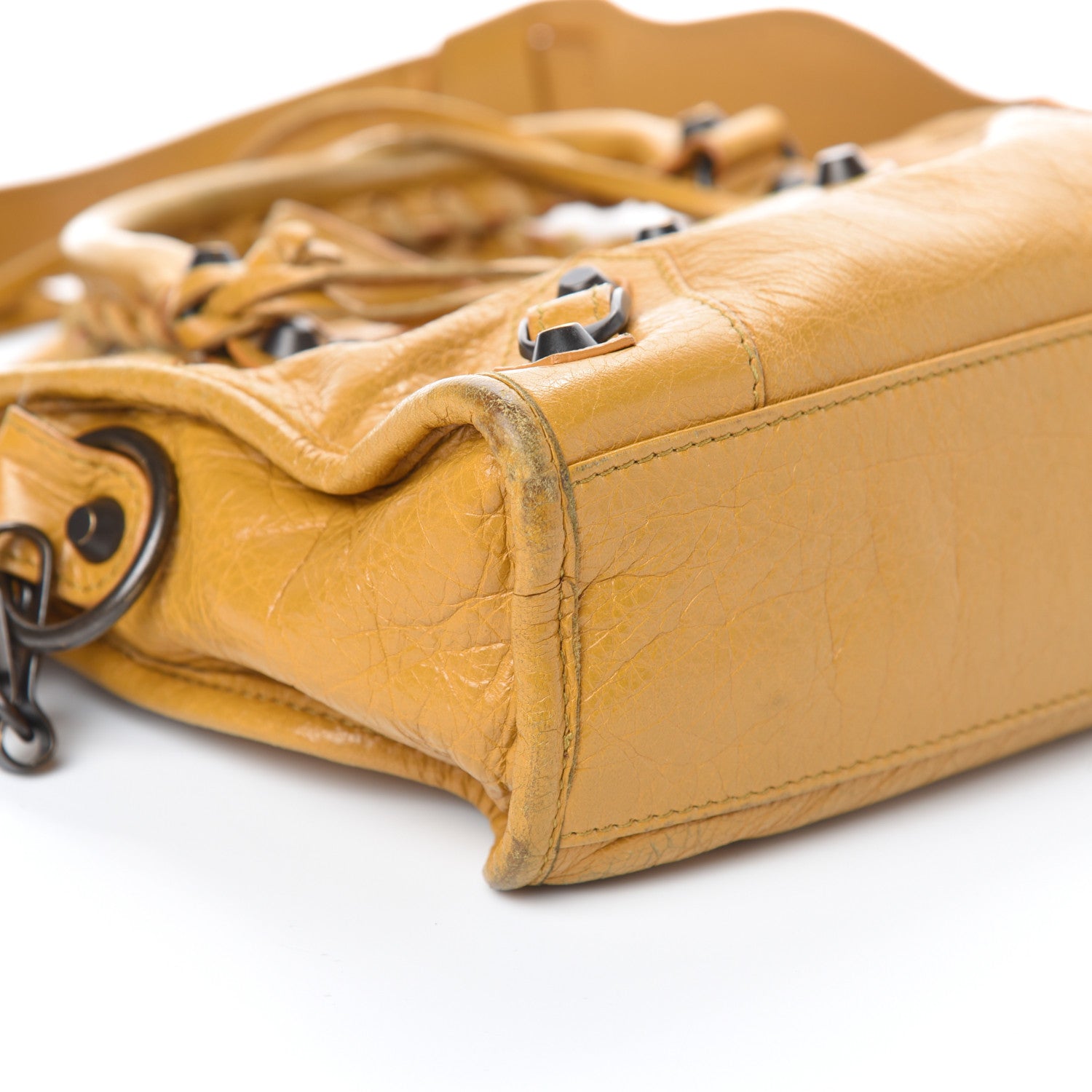 Balenciaga Agneau Classic Hardware Mini City Jaune Moutarde 8 of 9