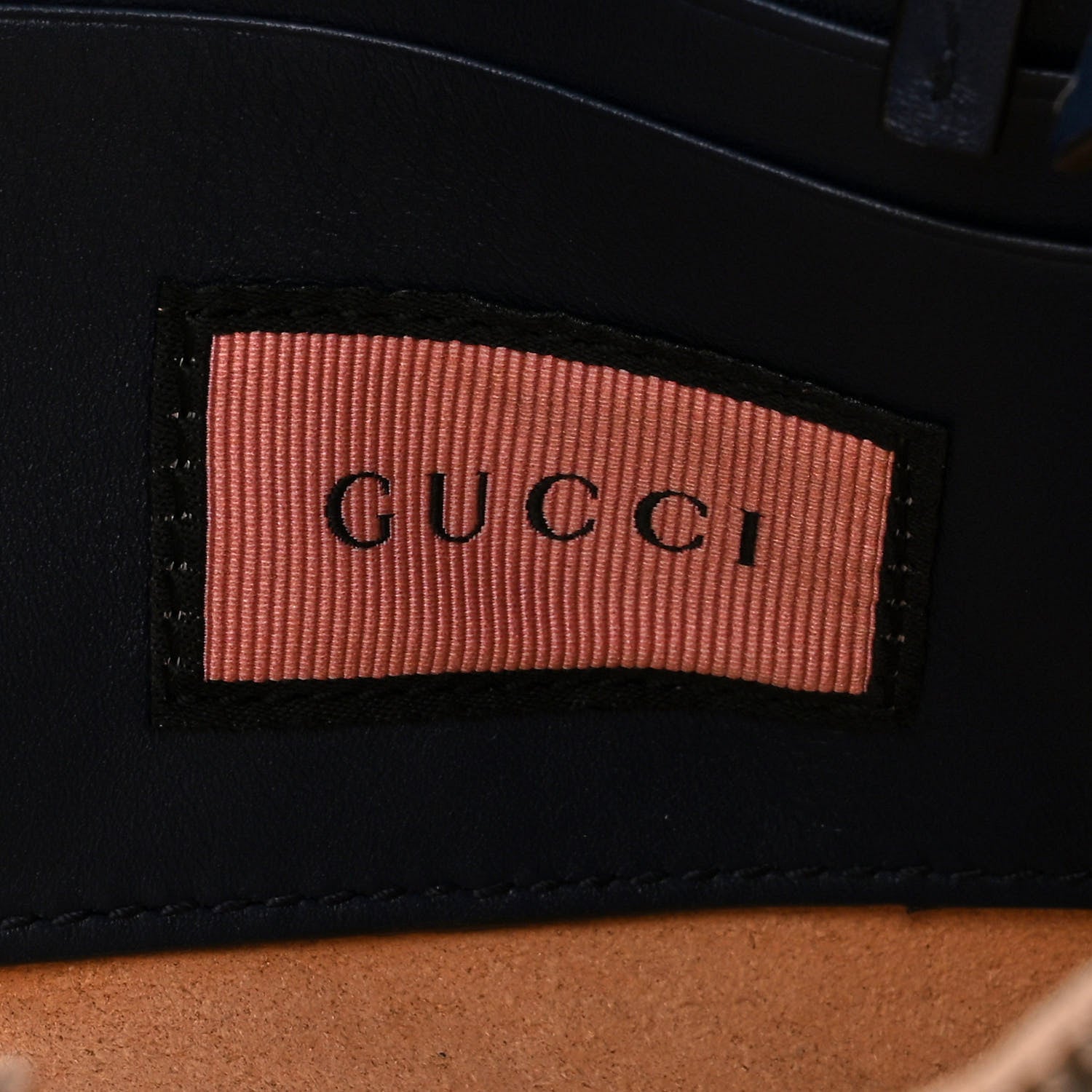 Gucci Calfskin Matelasse GucciGhost Mini GG Marmont Chain Bag Blue Agata Hibiscus Red 6 of 9