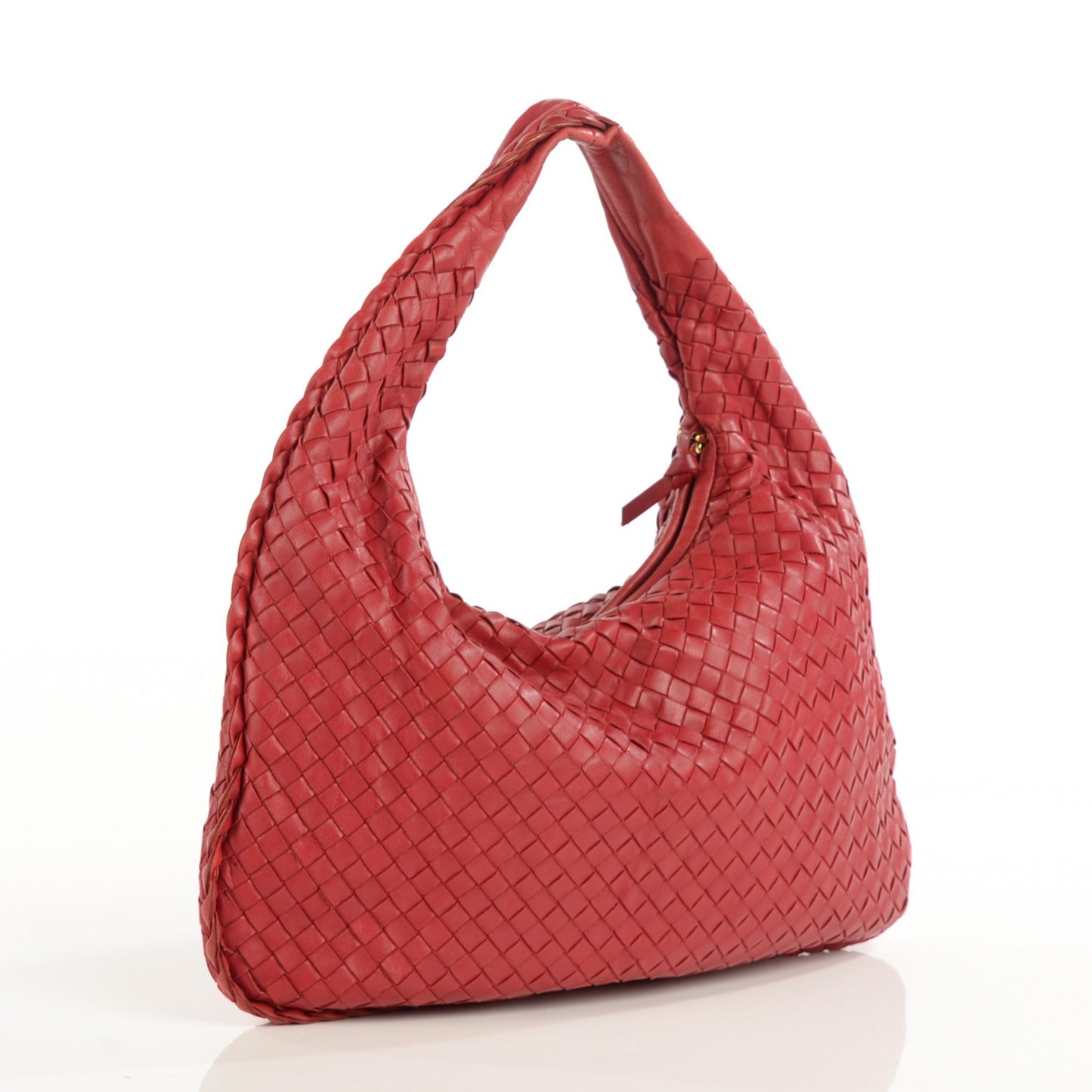 Nappa Intrecciato Medium Veneta Hobo Carmine