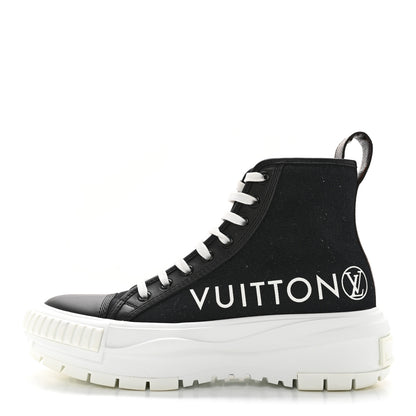 Louis Vuitton Canvas LV Squad Sneaker Boots 37 Black 1 of 13