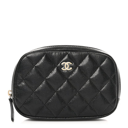 Chanel Caviar Quilted Small Curvy Pouch Cosmetic Case Black 1 of 10