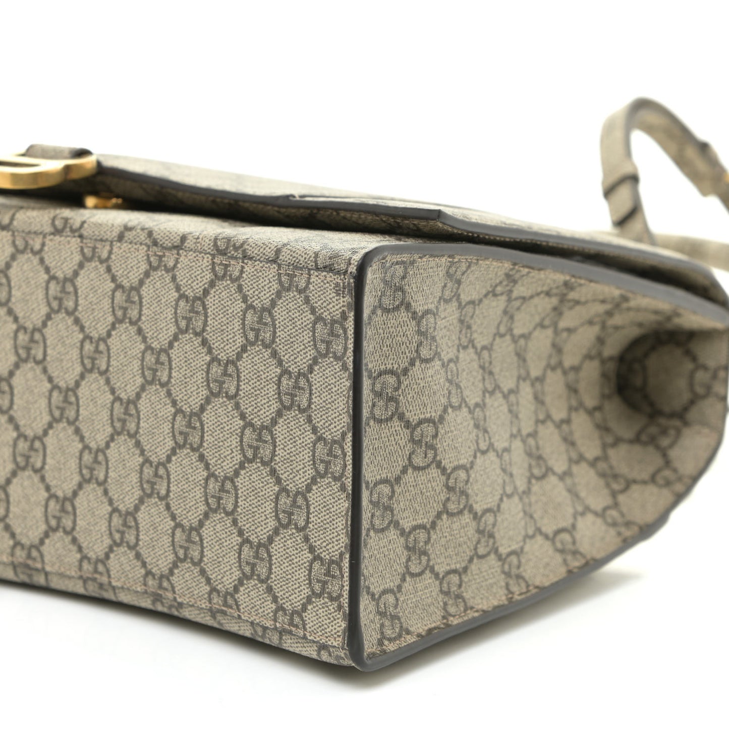 X GUCCI GG Supreme Monogram Medium Hourglass Top Handle Bag Beige Ebony