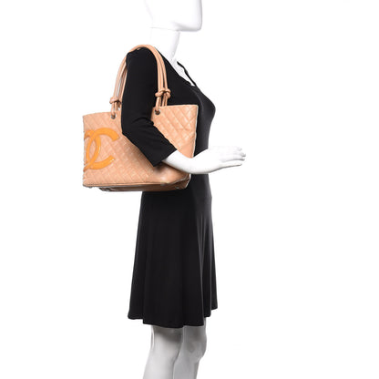 Chanel Calfskin Quilted Large Cambon Tote Beige 2 of 28