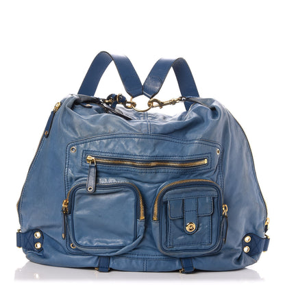 Gucci Lambskin Large Darwin Convertible Backpack Blue 1 of 9