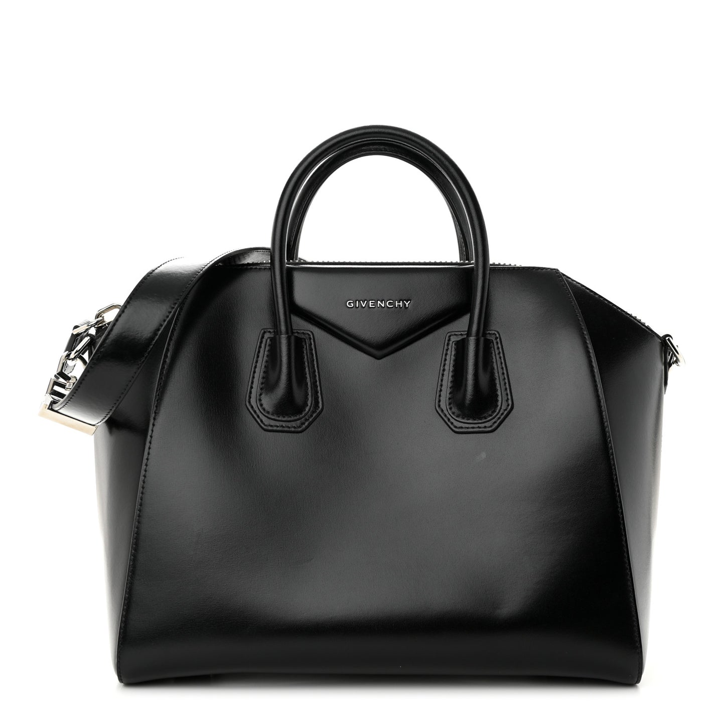 Shiny Lord Calfskin Medium Antigona Black
