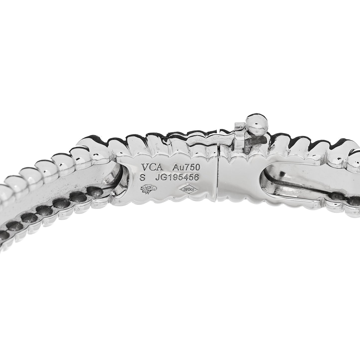 18K White Gold Diamond Perlee Sweet Clovers Bracelet S