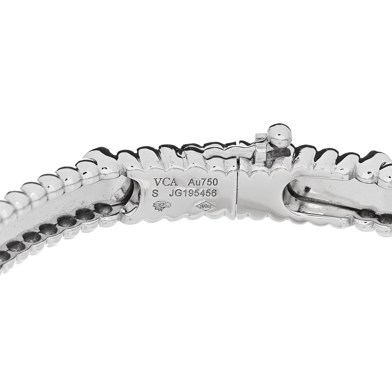 Van Cleef & Arpels 18K White Gold Diamond Perlee Sweet Clovers Bracelet S 3 of 4