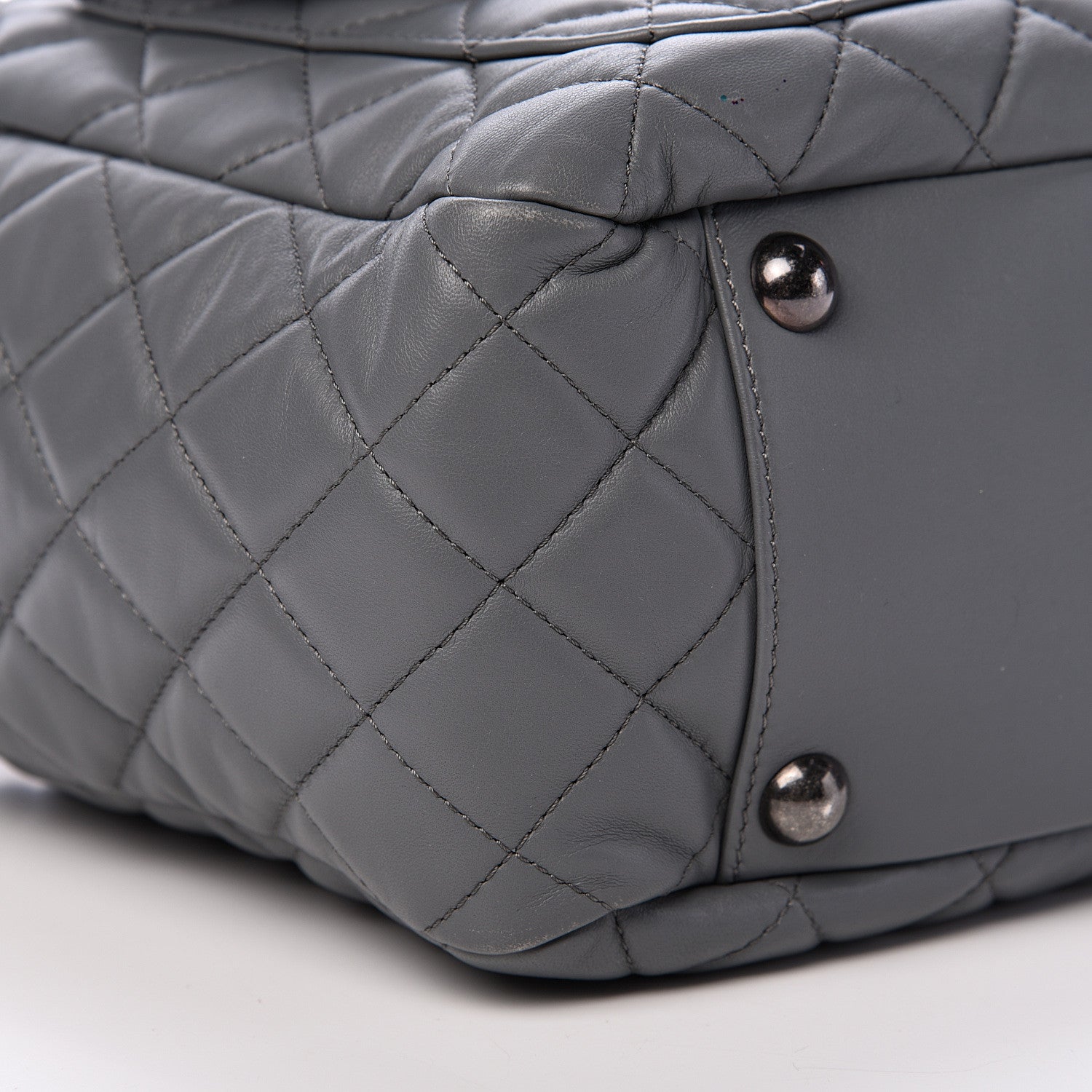 Chanel Lambskin Quilted Shoulder Bag Grey 8 of 12
