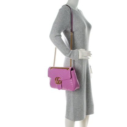 Gucci Calfskin Matelasse Medium GG Marmont Shoulder Bag Candy Mousse 2 of 7