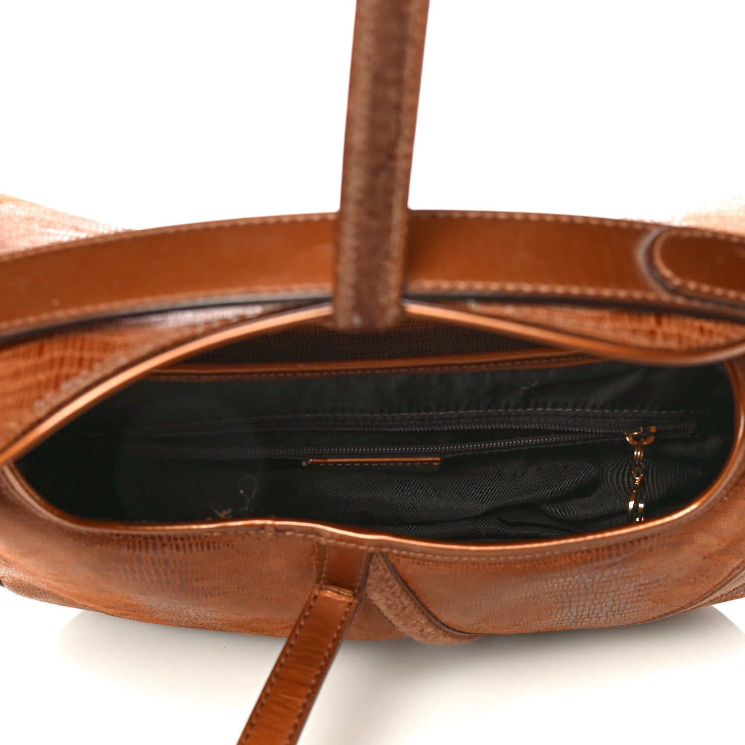 Christian Dior Lizard Double Saddle Bag Brown 6 of 15