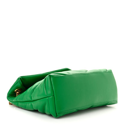 Saint Laurent Lambskin Quilted Small Loulou Puffer Monogram Chain Satchel New Vert 4 of 11