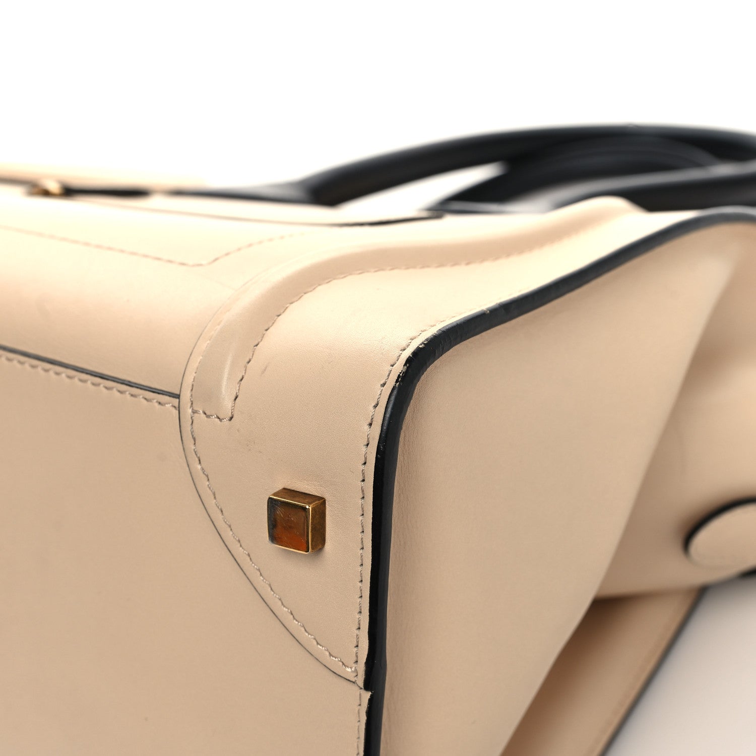 Celine Satin Calfskin Mini Bi-Color Luggage Powder Black 9 of 14