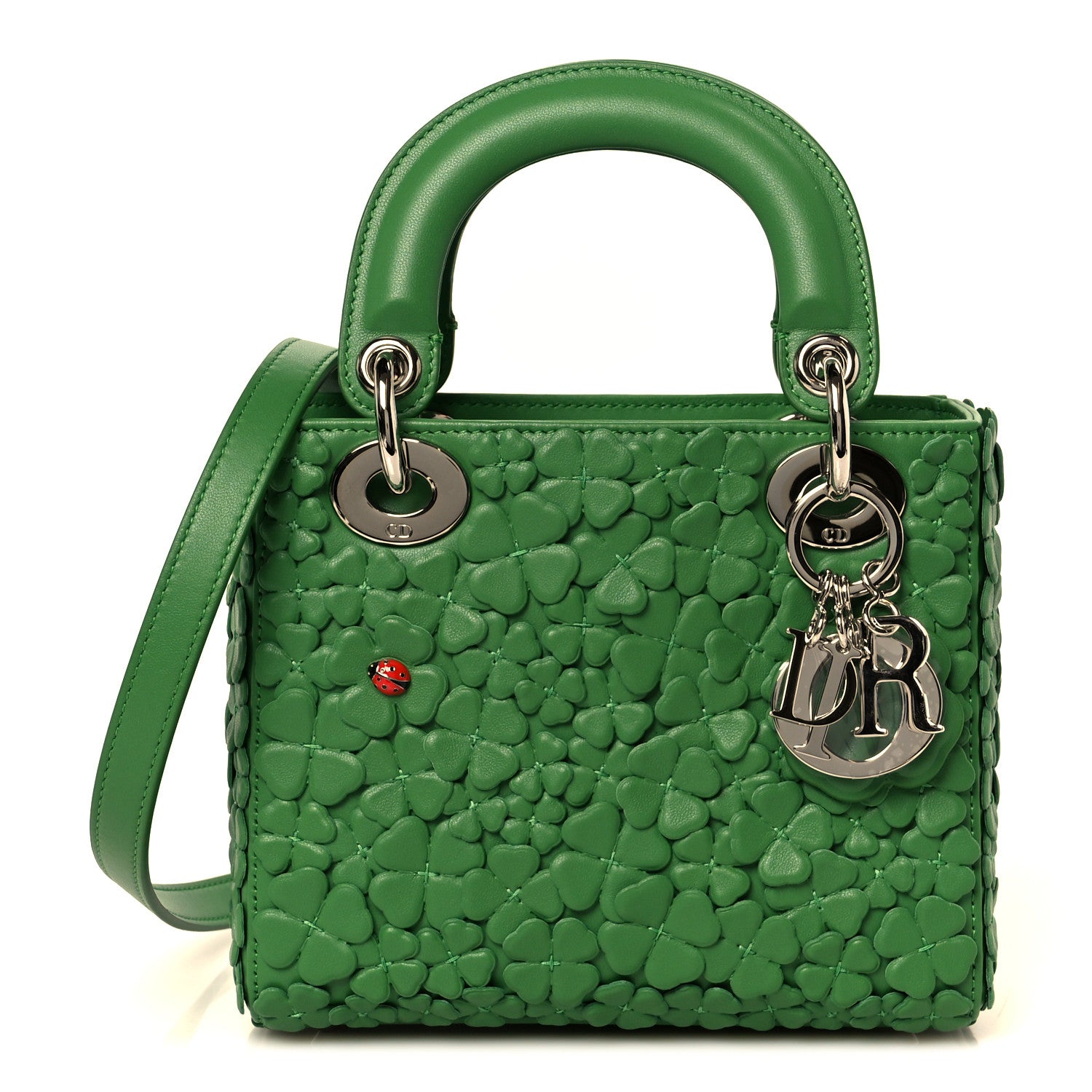 Christian Dior Lambskin Clover Allover Embroidered Mini Lady Dior