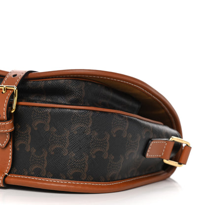 Celine Triomphe Canvas Medium Folco Bag Tan 11 of 12