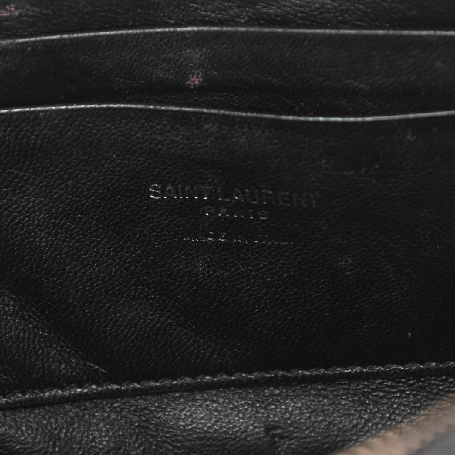 Saint Laurent Calfskin Crocodile Embossed Monogram Mini Lou Camera Bag Black 6 of 15