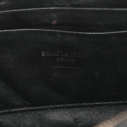 Saint Laurent Calfskin Crocodile Embossed Monogram Mini Lou Camera Bag Black 6 of 15