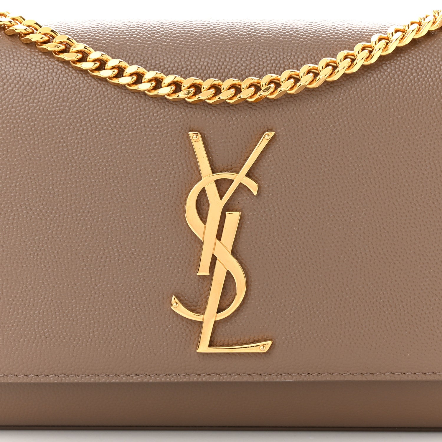 Saint Laurent Grain De Poudre Small Monogram Kate Satchel Dark Beige 8 of 12
