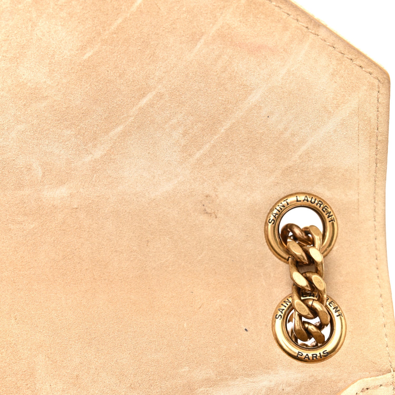 Saint Laurent Suede Mixed Matelasse Triquilt Medium Monogram Envelope Satchel Sea Salt 10 of 17