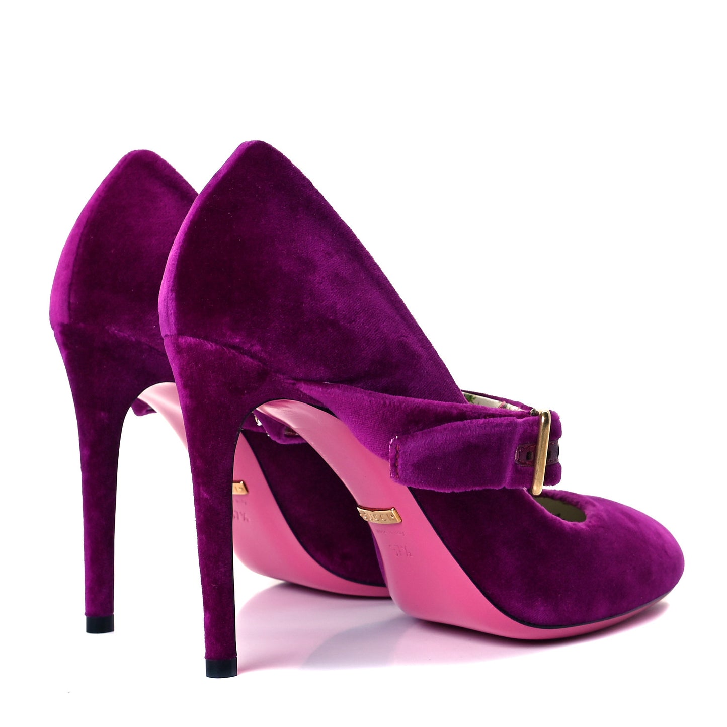 Velvet Crystal Embellished Sylvie High Heel Pumps 37.5 Fucsia Violet Cyclamen