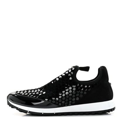 Jimmy Choo Patent Suede Montana Slip-On Sneakers 40 Black 1 of 14
