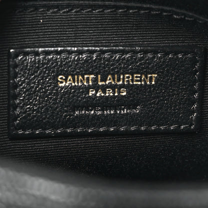 Saint Laurent Grain De Poudre Matelasse Chevron Quilted Round Vinyle Camera Bag Black 6 of 11