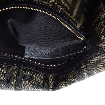 Fendi Fabric Jacquard FF 1974 Medium Baguette Tobacco Moro Black 6 of 9