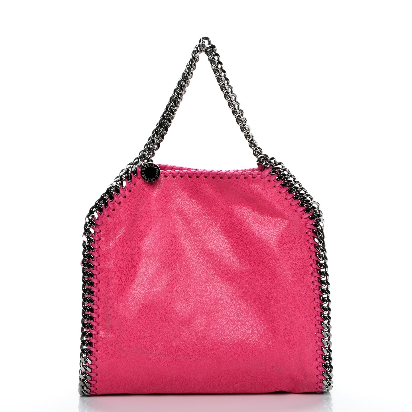 Shaggy Deer Mini Falabella Fold Over Tote Hot Pink