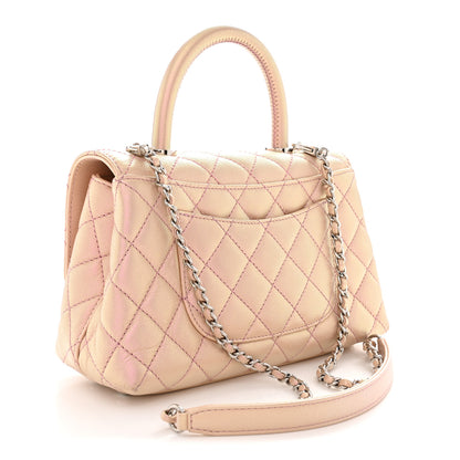 Chanel Iridescent Caviar Quilted Mini Coco Handle Flap Pink 3 of 12