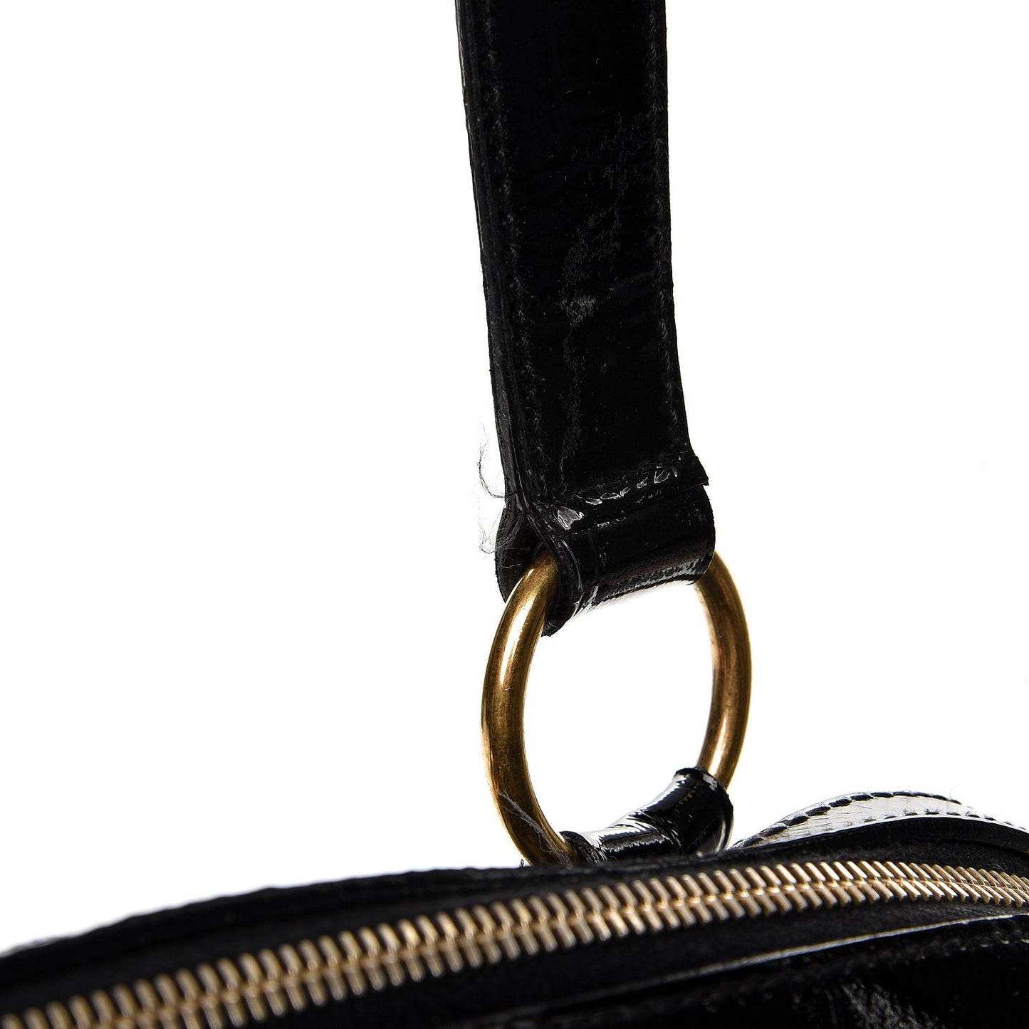 Crocodile Embossed Patent Large Muse Black