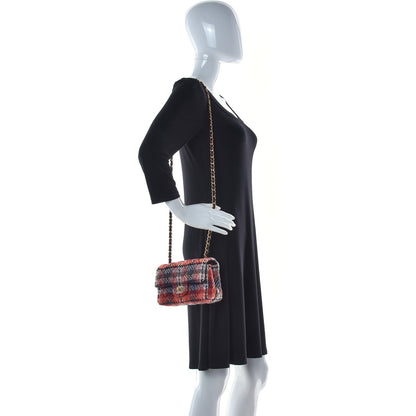 Chanel Tweed Quilted Mini Rectangular Flap Red Multicolor 2 of 18