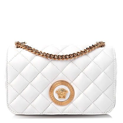 Versace Nappa Quilted Small Medusa Chain Crossbody White 1 of 9