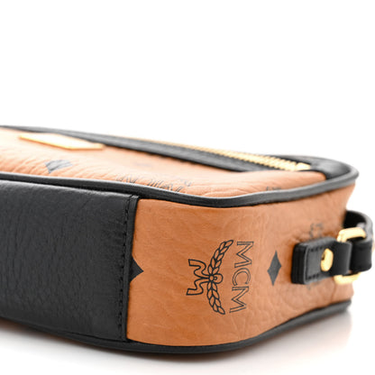 MCM Visetos Small Crossbody Bag Cognac Black 10 of 10