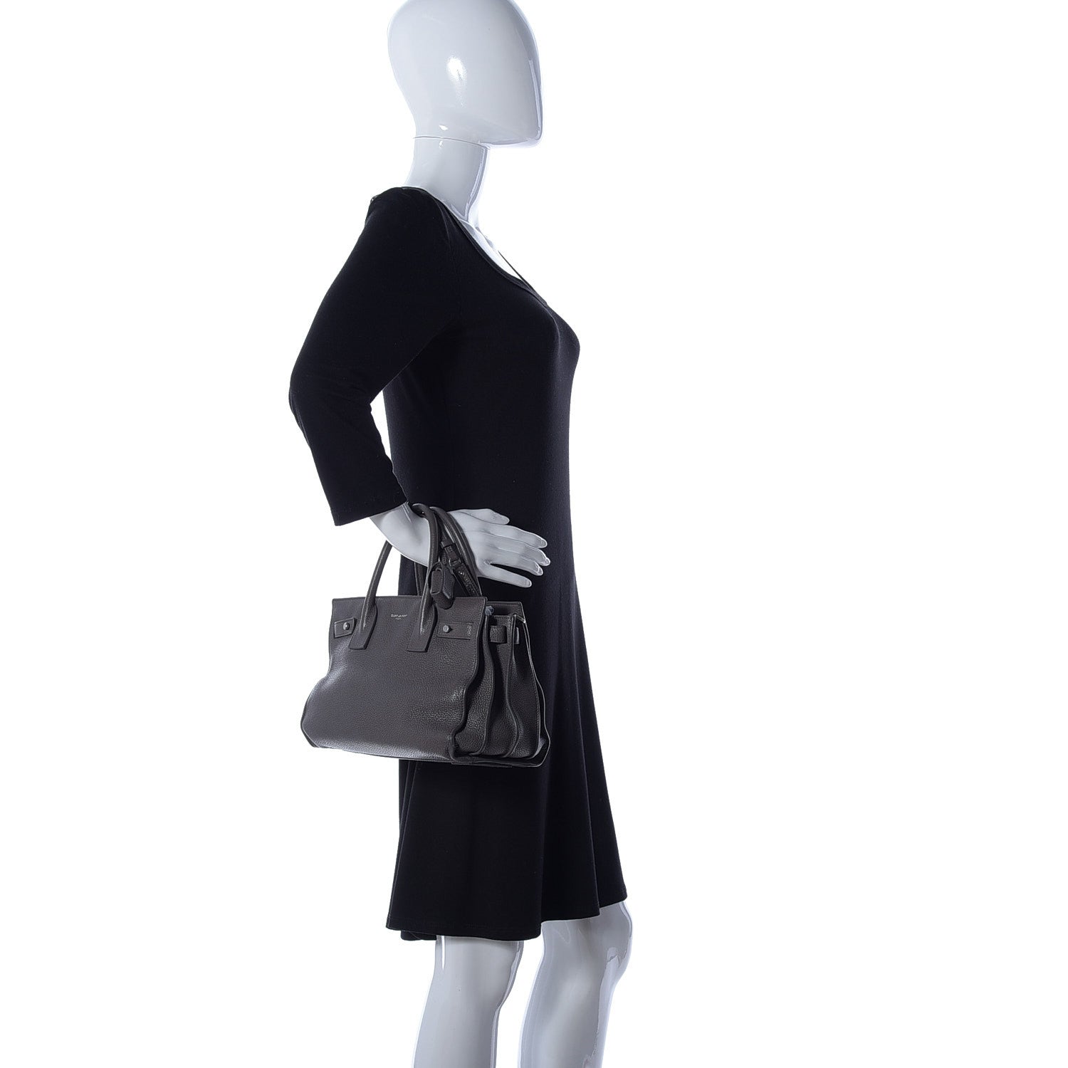 Saint Laurent Grained Calfskin Baby Sac De Jour Souple Black 3 of 10