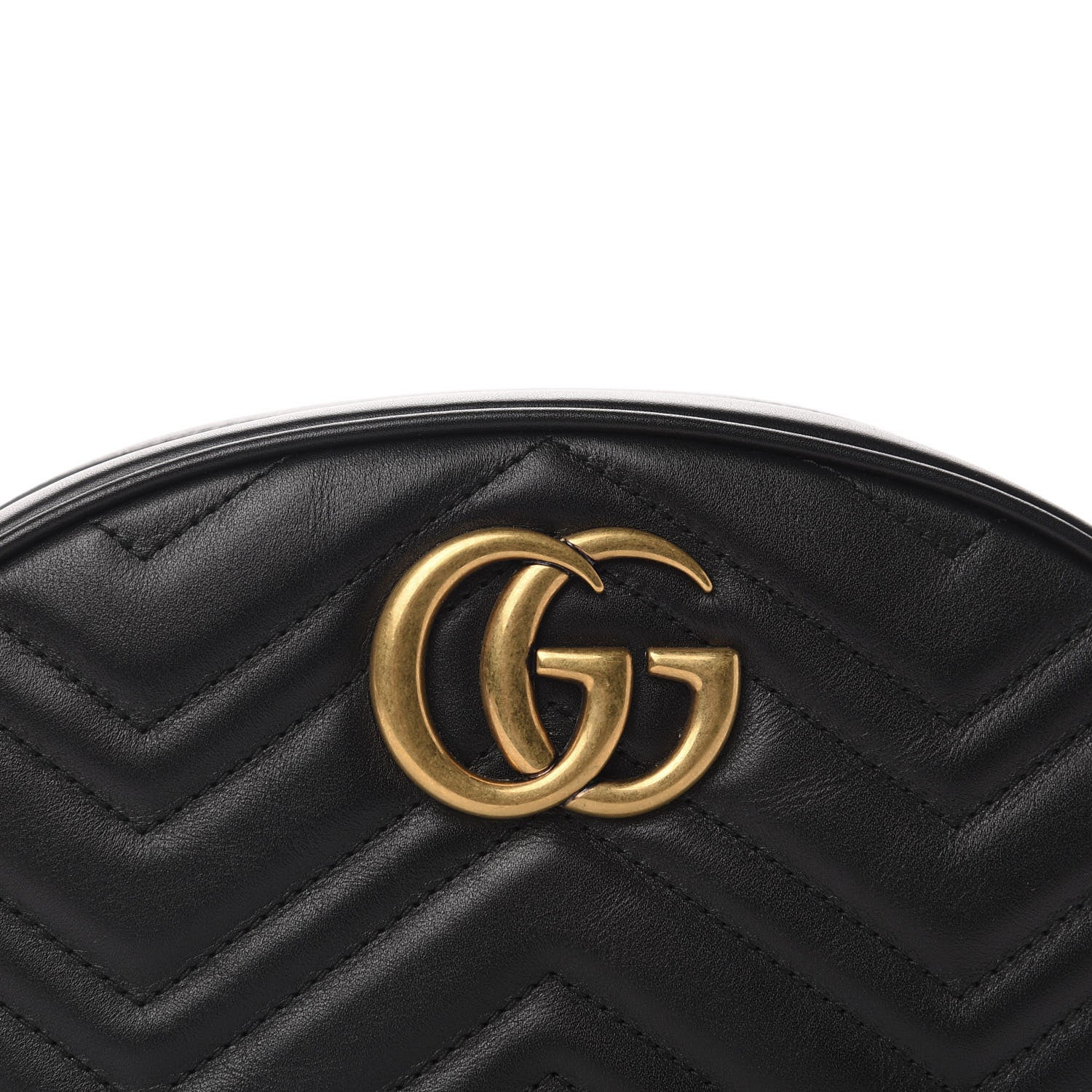 Gucci Calfskin Matelasse GG Marmont Belt Bag 75 30 Black 11 of 11