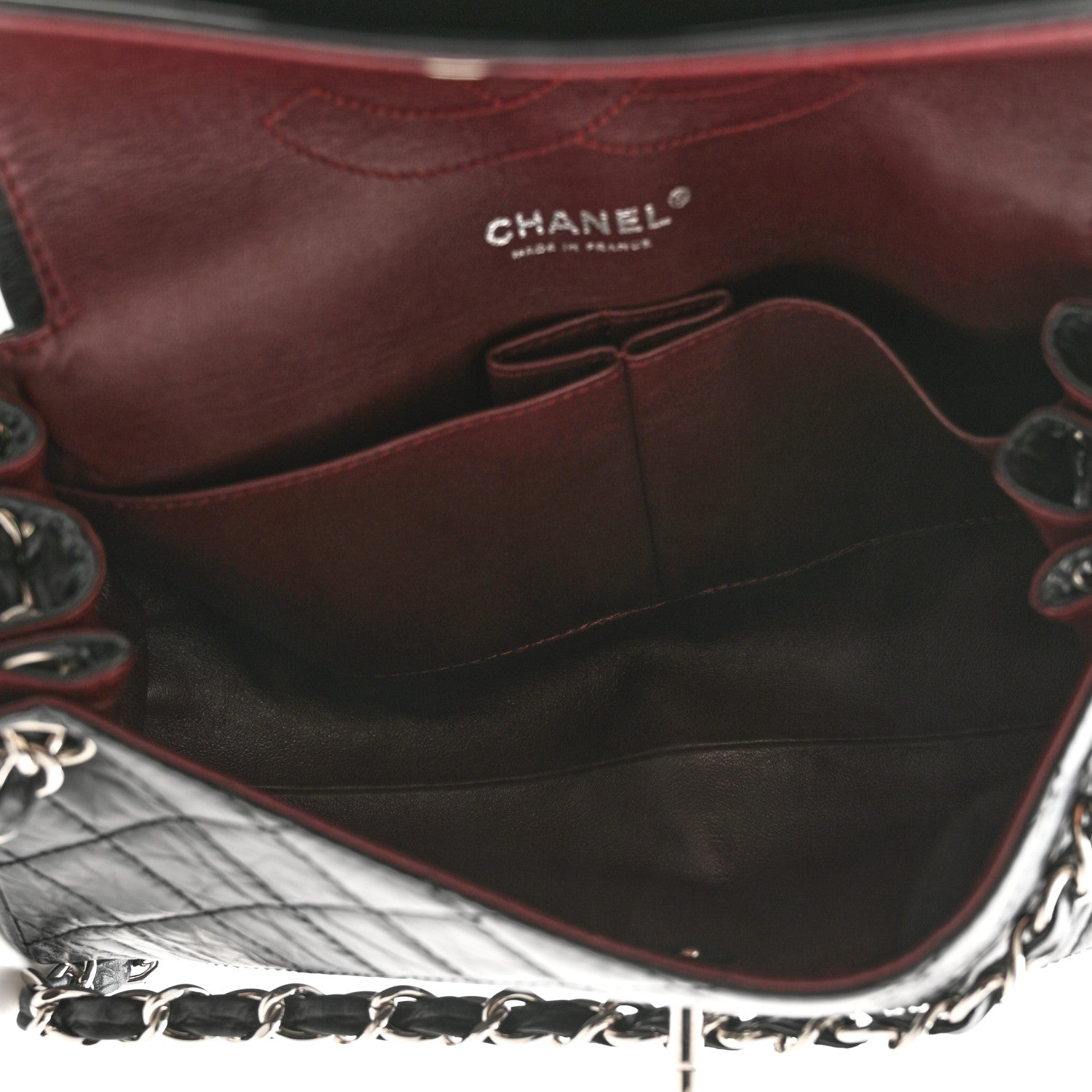 Chanel Aged Calfskin Quilted Medium Accordion Flap Black 4 of 9