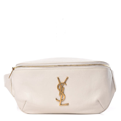 Saint Laurent Grain De Poudre Monogram Belt Bag Blanc Vintage 1 of 10