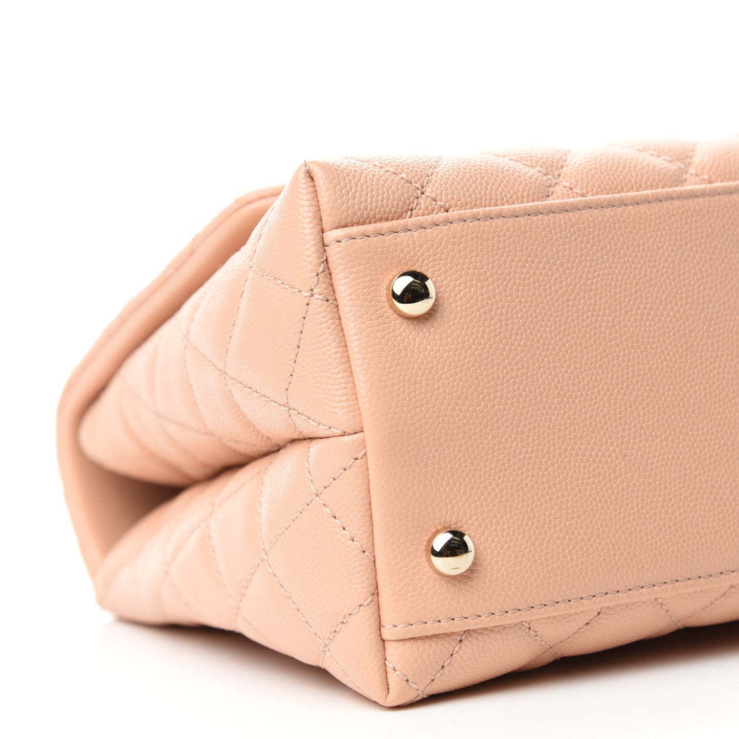 Caviar Quilted Small Coco Handle Flap Light Pink
