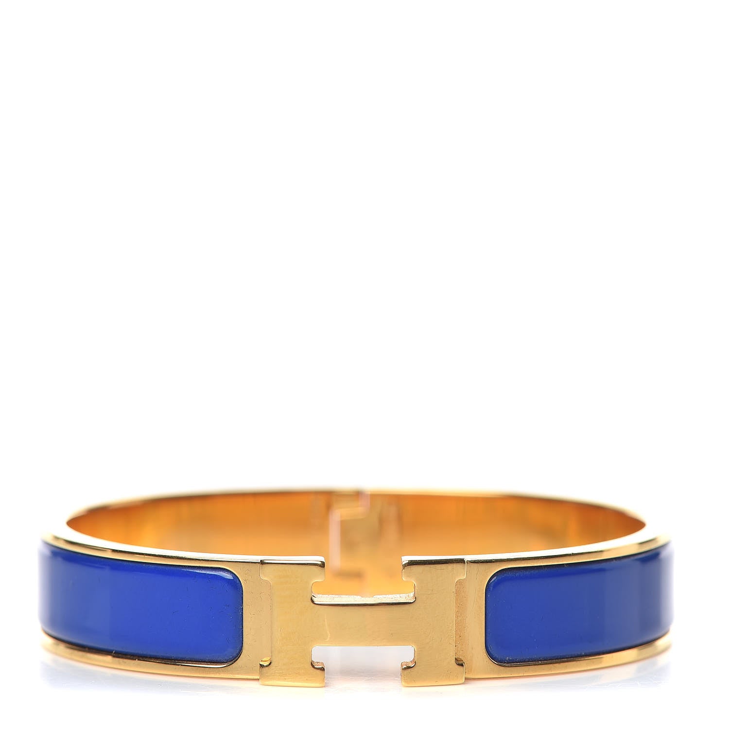Hermes Narrow Enamel Clic Clac H Bracelet PM Bleu Royal 1 of 6