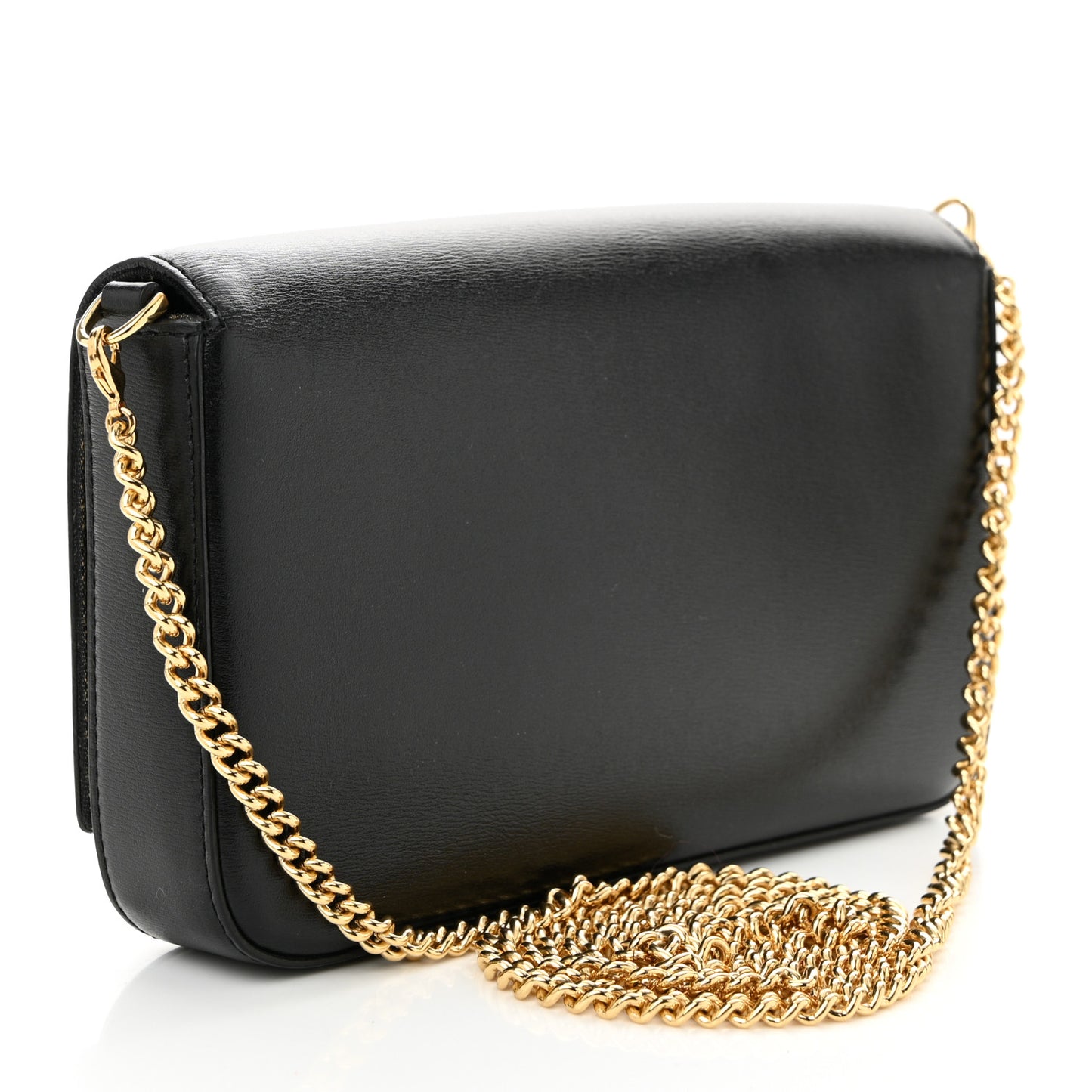 Vitello Palmellato Wallet on Chain with Pouches Black