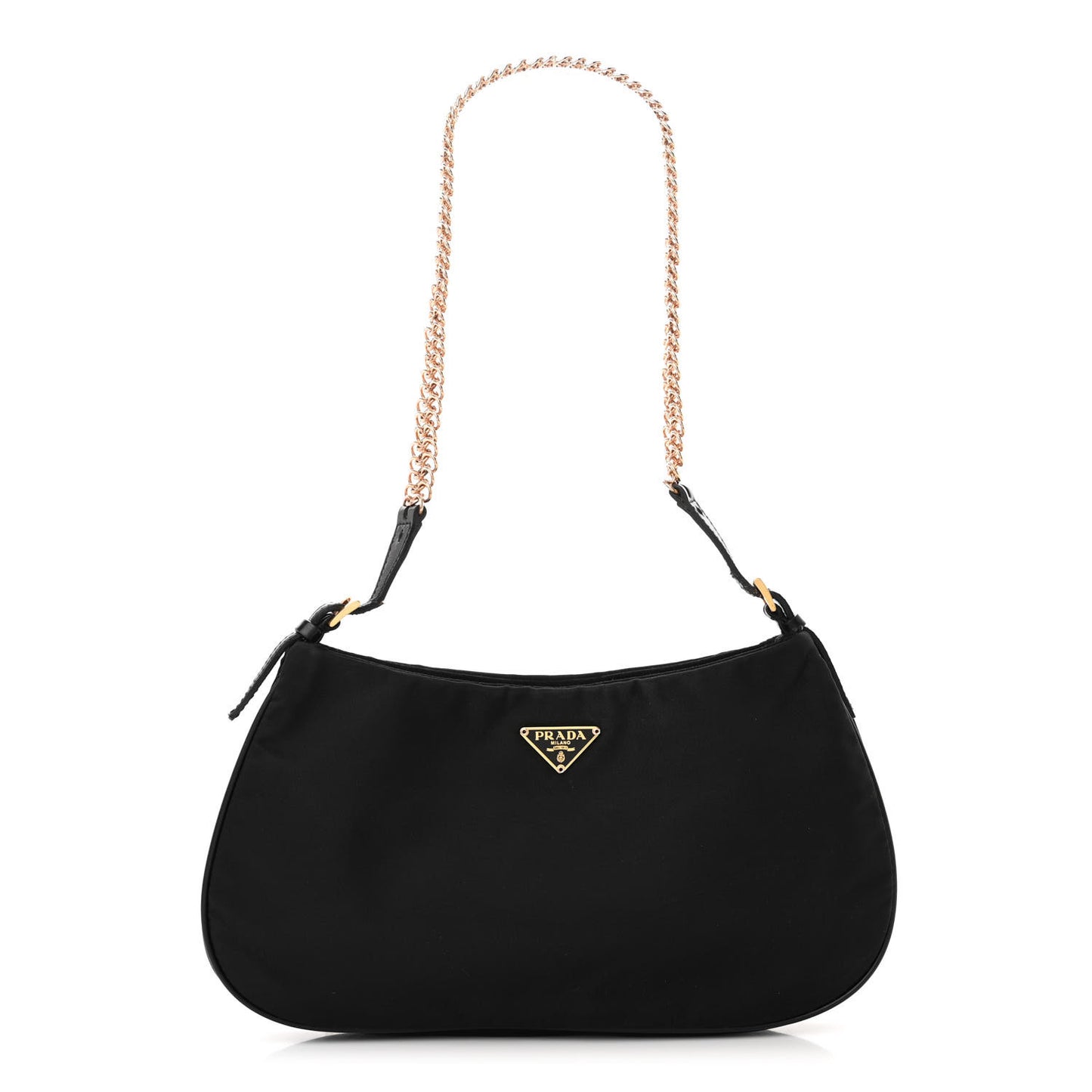 Tessuto Light Nylon Chain Shoulder Bag Black