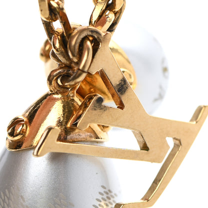 Louis Vuitton Damier Monogram Pearl Pendant Necklace Gold 6 of 6